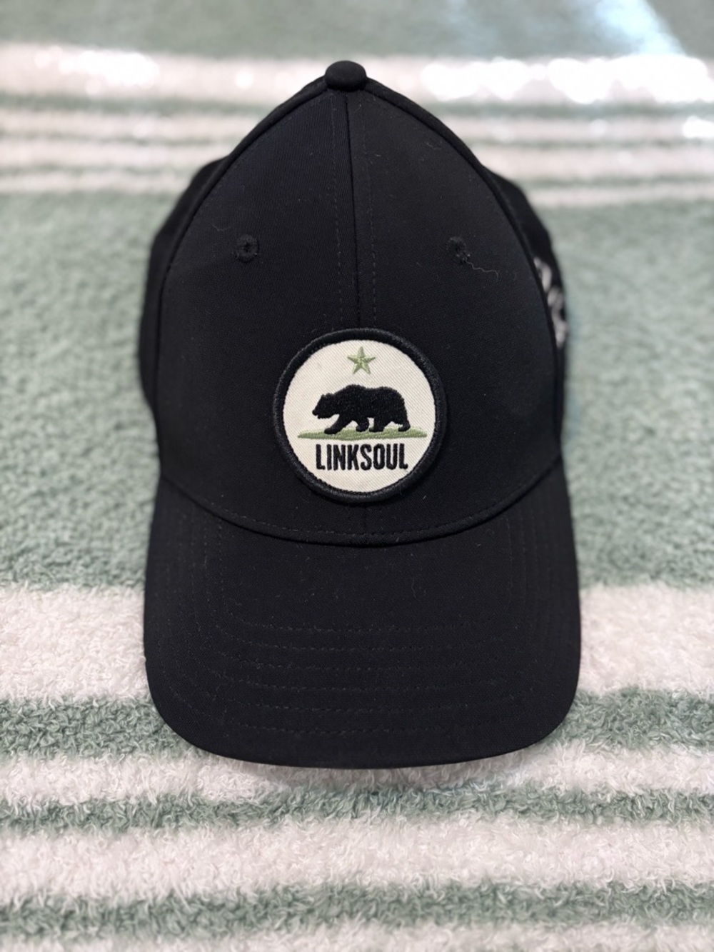 Linksoul and The Classic - L/XL Fitted Black Baseball Lid with Bear Patch